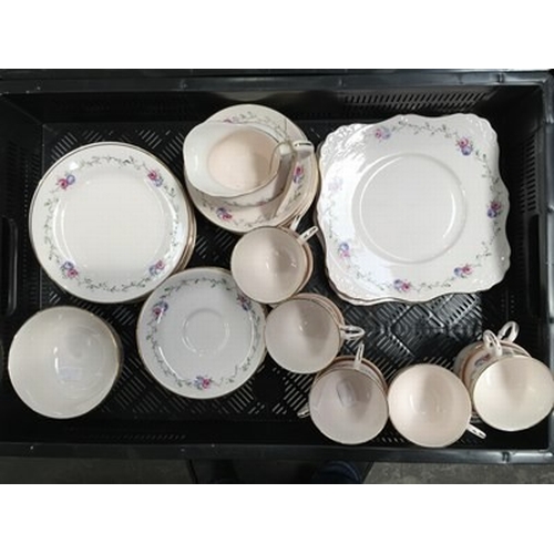 97 - A collection of English tea and dinner wares including Paragon tea set, Spencer Stevenson, Royal Alb... 