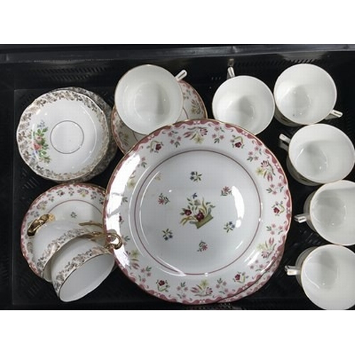 97 - A collection of English tea and dinner wares including Paragon tea set, Spencer Stevenson, Royal Alb... 