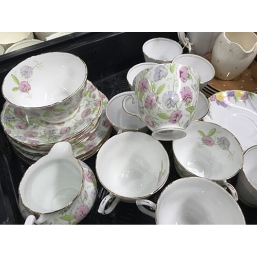 97 - A collection of English tea and dinner wares including Paragon tea set, Spencer Stevenson, Royal Alb... 