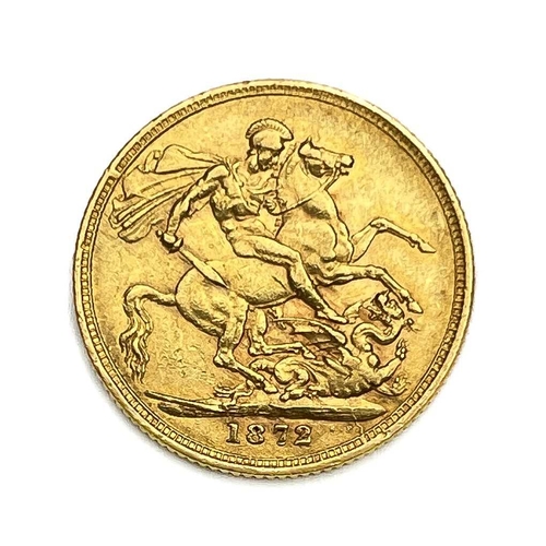 118 - Victoria, Sovereign, 1872, St George reverse. S3856A