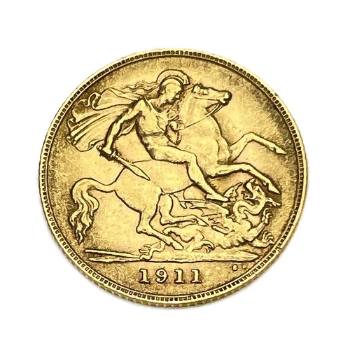 159 - George V, Half Sovereign, 1911. S4006