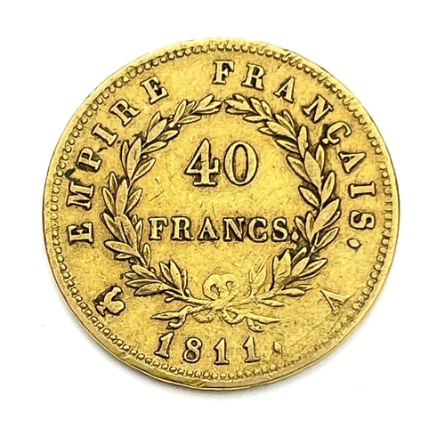 169 - France, Napoleon I, 40 Francs, 1811