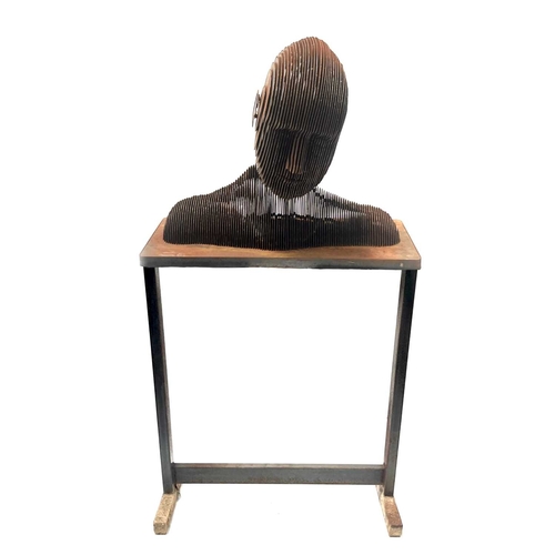 294 - Ray Lonsdale (British, 1965), human bust, rusted finish, on a stand, 181cm high. Note: Artist Resale... 