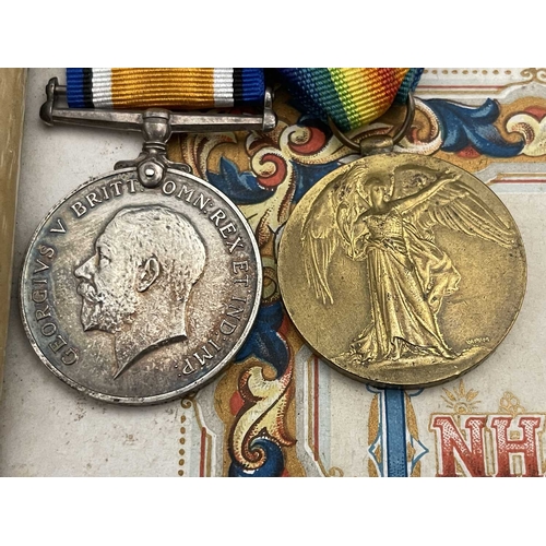 320 - A World War I medal pair with citation, DM2 - 168324 Pte A Atkins ASC