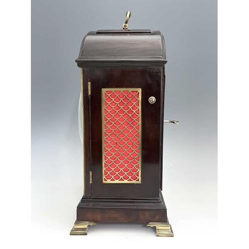 345 - Ellicott & Company, Royal Exchange, London, a Regency mahogany bracket clock, arched case with brass... 