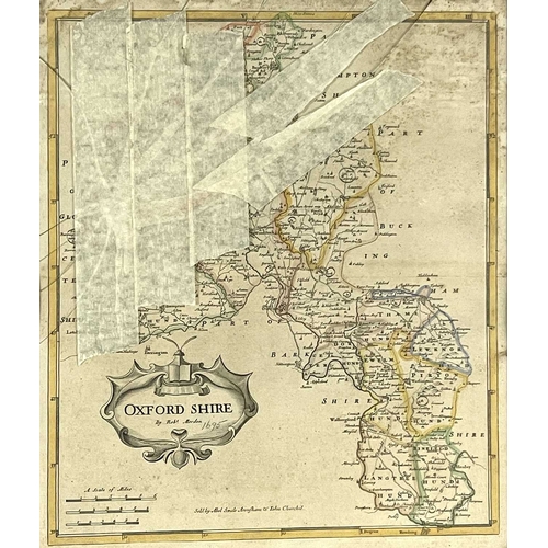 401 - Robert Morden (British, c.1650-1703), map of Barkshire, map of Oxfordshire, coloured engravings, lar... 