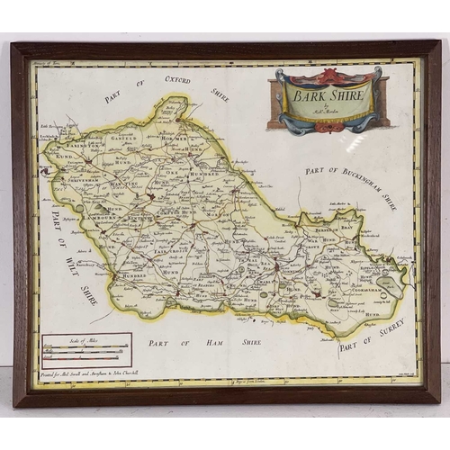 401 - Robert Morden (British, c.1650-1703), map of Barkshire, map of Oxfordshire, coloured engravings, lar... 