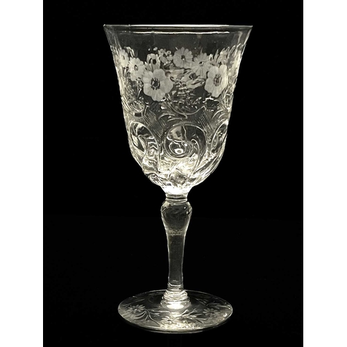 540 - Thomas Webb and Sons, an Edwardian Stourbridge Intaglio engraved rock crystal wine glass, circa 1905... 