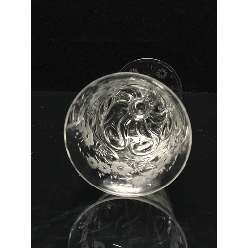 540 - Thomas Webb and Sons, an Edwardian Stourbridge Intaglio engraved rock crystal wine glass, circa 1905... 