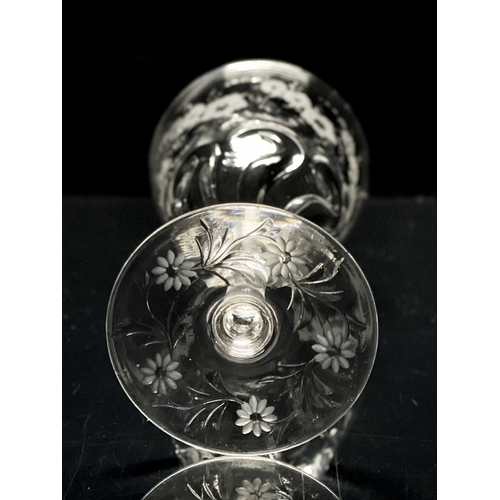 540 - Thomas Webb and Sons, an Edwardian Stourbridge Intaglio engraved rock crystal wine glass, circa 1905... 