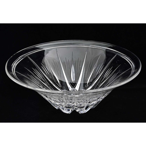 565 - Ludwig Kny for Stuart, an Art Deco cut glass bowl, circa 1930, conical form with radiating starburst... 