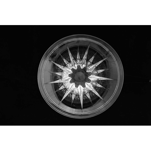 565 - Ludwig Kny for Stuart, an Art Deco cut glass bowl, circa 1930, conical form with radiating starburst... 