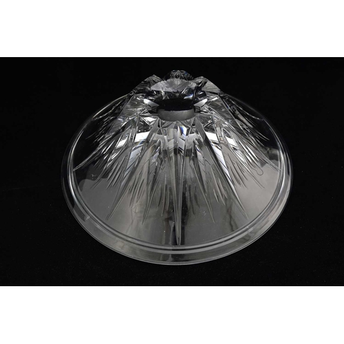 565 - Ludwig Kny for Stuart, an Art Deco cut glass bowl, circa 1930, conical form with radiating starburst... 