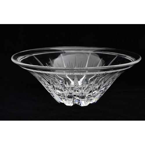 565 - Ludwig Kny for Stuart, an Art Deco cut glass bowl, circa 1930, conical form with radiating starburst... 