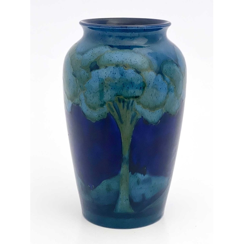 607 - William Moorcroft, a Moonlit blue vase, circa 1925, shouldered form, impressed marks and underglaze ... 