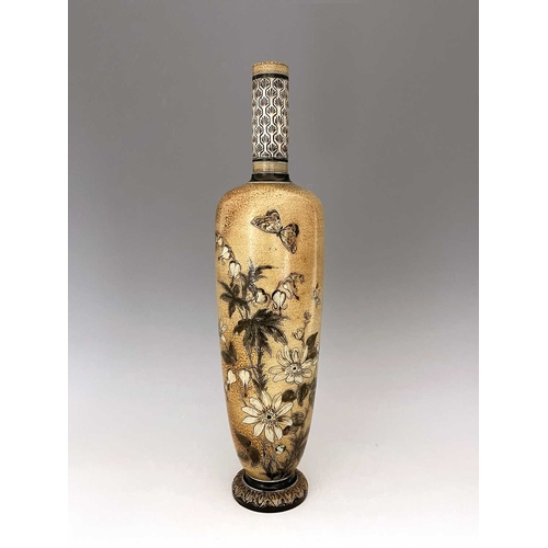 629 - Edwin Martin for Martin Brothers, a large stoneware Wildflower vase, 1886, shouldered footed form wi... 