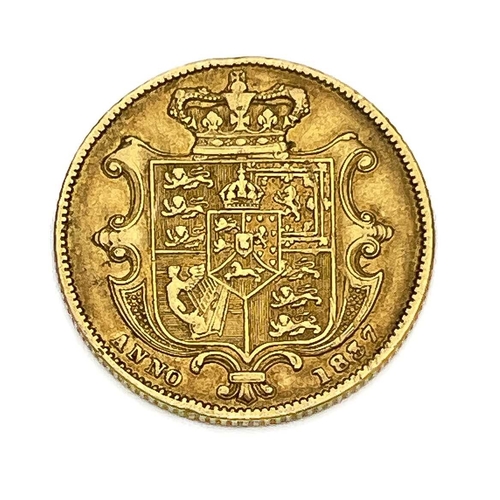 96 - William IV, Sovereign, 1837. S3829B