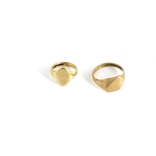 4 - Two 9ct gold signet rings