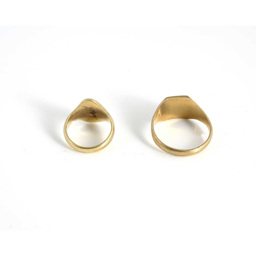 4 - Two 9ct gold signet rings
