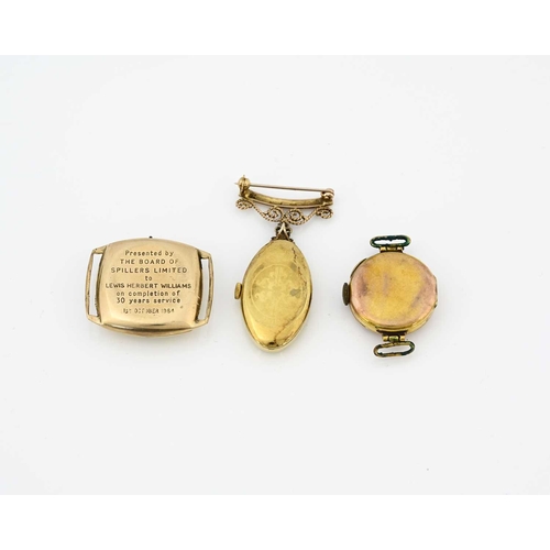 45 - Three yellow metal watches