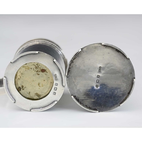 72 - John Sidney Reeve, an Arts and Crafts silver two piece cruet set, Birmingham 1912, the pepper pot of... 