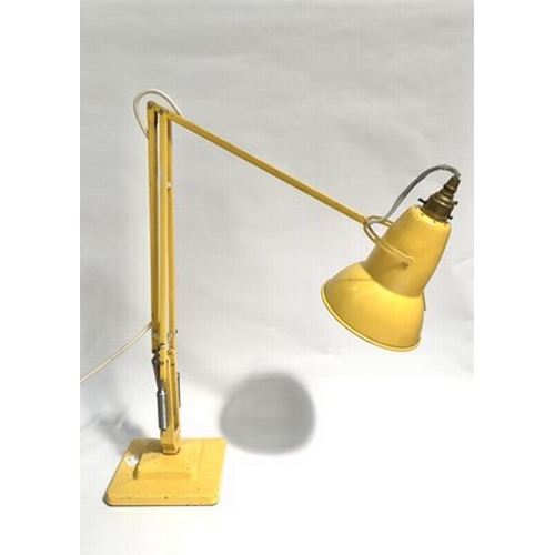 114 - George Carwardine for Herbert Terry, a yellow painted anglepoise lamp, circa mid-century (1)