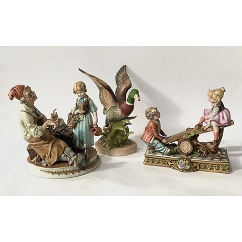 12 - A collection of Capodimonte character wares, made in Italy, porcelain, together with Kowa fine porce... 