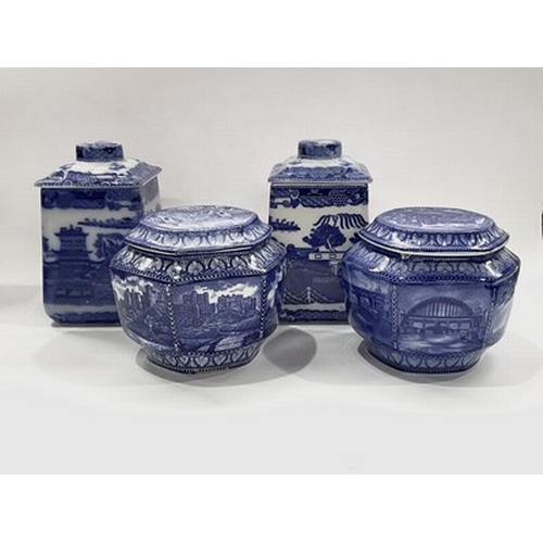 140 - An assortment of Ringtons Tea Merchants jars, in the oriental style, with a cobalt blue and white pa... 