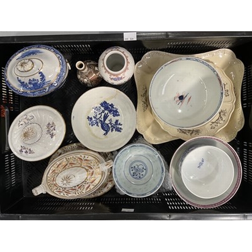 142 - A collection of late 18th and early 19th-century English ceramics including slop bows and sucriers b... 