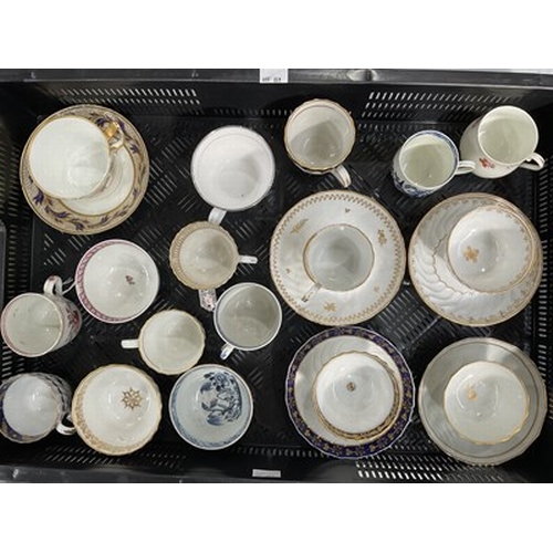 143 - A collection of late 18th and early 19th-century English ceramics including tea bowls, cups, coffee ... 