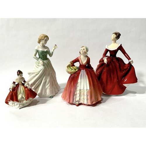 157 - A set of four Peggy Davies for Royal Doulton figurines, 'Fragrance' featuring a signed base, 'Southe... 