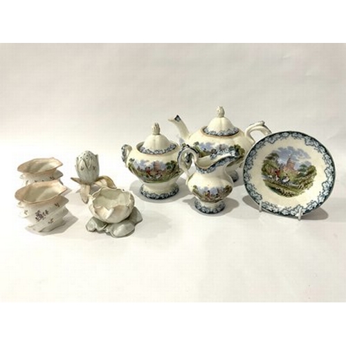 196 - A collection of Prattware 'Windsor' royal children's tea set, together with a collection of porcelai... 