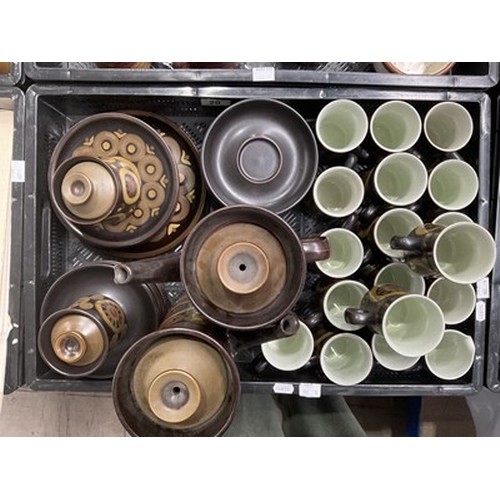 20 - A Gill Pemberton for Denby 'Arabrsque' coffee service, circa 1960s, featuring coffee cups, saucers, ... 