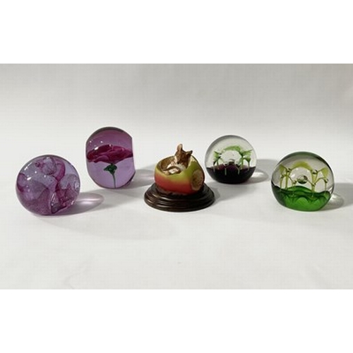 252 - Four Caithness paperweights, two 'May Dance' models in different colourways, along with 'A Country A... 