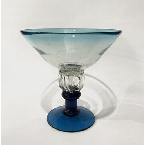 259 - An Art deco style kosta boda twister in electric blue colourway, hand-blown, 22cm high (1)