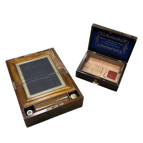 286 - A Walnut writing slope and a rosewood watercolour paint box (2)