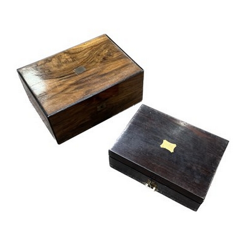 286 - A Walnut writing slope and a rosewood watercolour paint box (2)