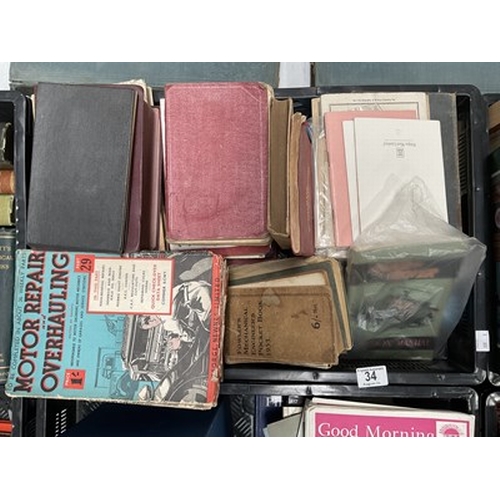 34 - A large assortment of motor handbooks, featuring Landrover operation manual, and catalogues (1 tray)