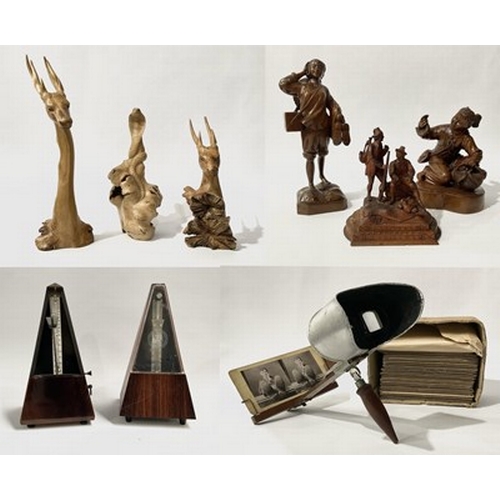 4 - Two metronomes, an early 20th-century French example 'Metronome de Maelzel' complete with a clockwor... 