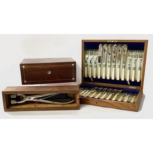 5 - A boxed set of early 20th-century veterinary tattooing forceps retailed by Boots with instructions, ... 