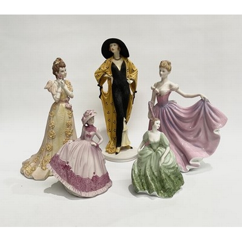 69 - An assortment of Coalport porcelain lady figurines, circa late 20th century, some matt finished, mos... 