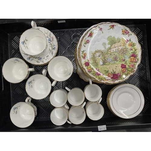 70 - An assortment of Royal Albert tea set and coffee service and china plates 'Belinda', circa 1966, tog... 