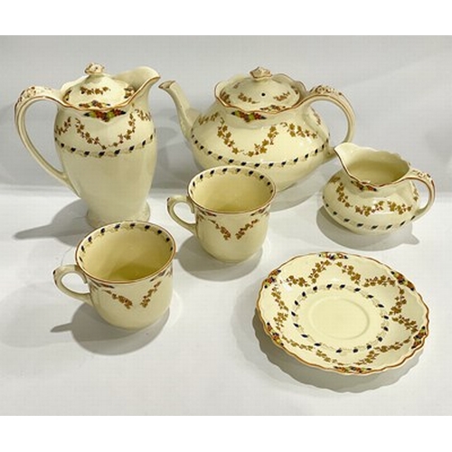 80 - A Crown Ducal English 'Dorris pattern' tea, coffee and part dinner service (1 tray)