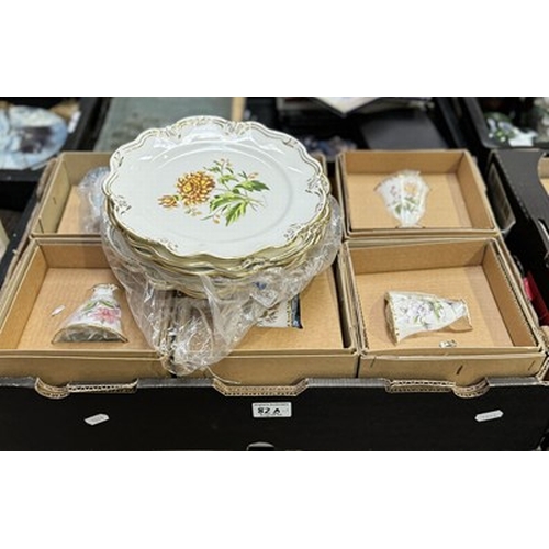 82A - D. Simmill for Coalport bone china teacups and saucers, all decorated with gilding and different flo... 