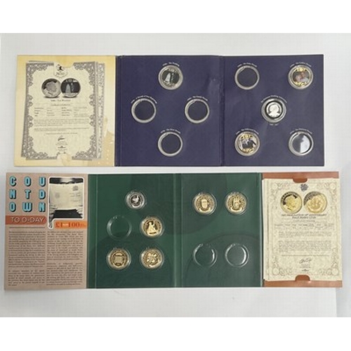 83 - A collection of assorted commemorative royal coins, several gold-plated, a commemorative box with so... 