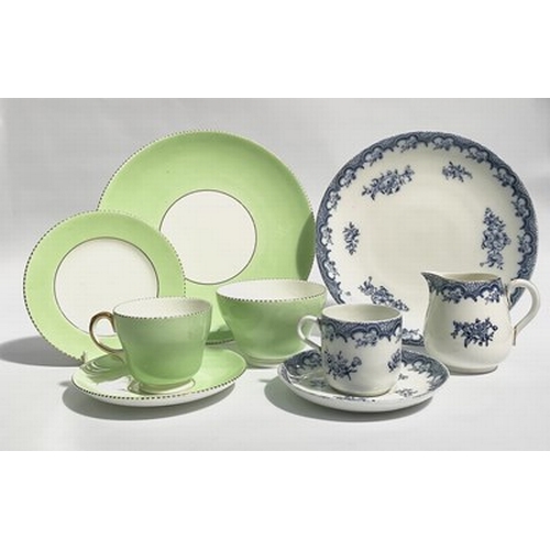 85 - An assortment of china tea sets and coffee service, to include Wedgwood, Coalport, Soho Pottery, Roy... 