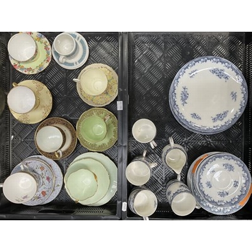 85 - An assortment of china tea sets and coffee service, to include Wedgwood, Coalport, Soho Pottery, Roy... 