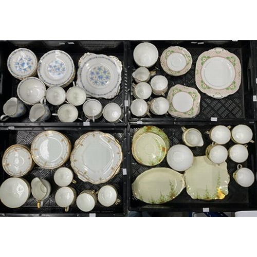 86 - An assortment of china tea sets, to include Roslyn bone china, Collingwood, Royal standard, and Roya... 