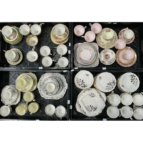 87 - An assortment of china tea sets, to include Heatheate Bird, Royal Albert, Aynsley, Colclough china, ... 