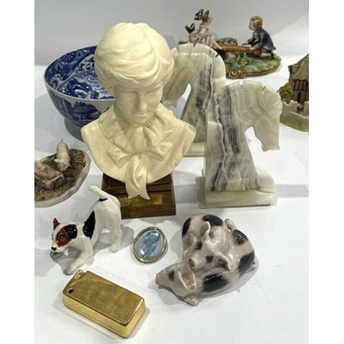 96 - A Royal Worcester ceramic bust of Princess Diana on plinth with brass plaques, limited production 3/... 